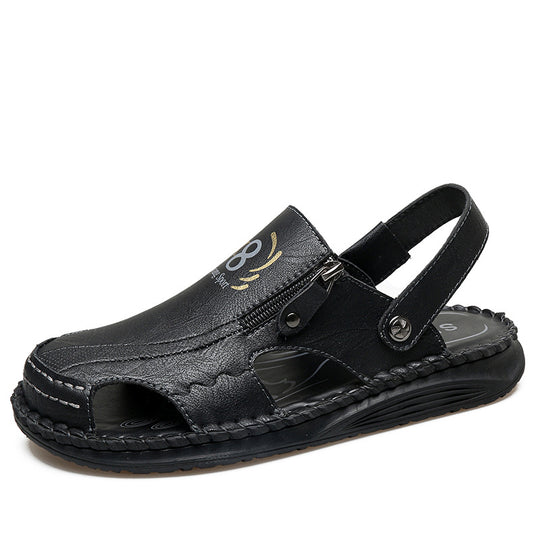 Herren orthopädische Leder-Sandalen mit verstellbarem Riemensystem EB