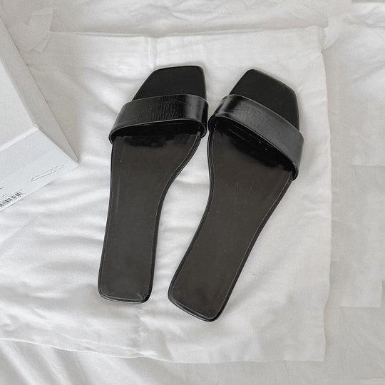 Damen Flache Sandalen mit geschwungenem Riemendesign und rutschfester Sohle EB
