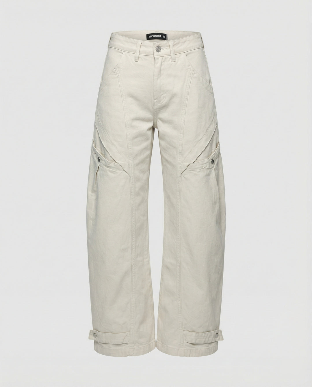 Damen Utility-Palazzohose mit hoher Bundpassform aufgesetzten Klappentaschen und verstellbarem Saum EB