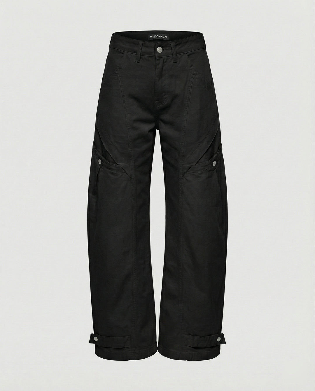 Damen Utility-Palazzohose mit hoher Bundpassform aufgesetzten Klappentaschen und verstellbarem Saum EB