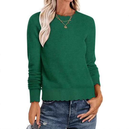 Damen Sweater mit Wellenkante EB