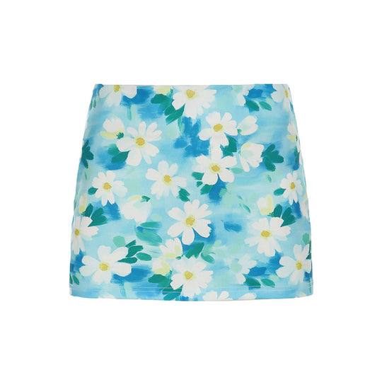 Damen Minirock mit floralem Design und elastischem Bund EB