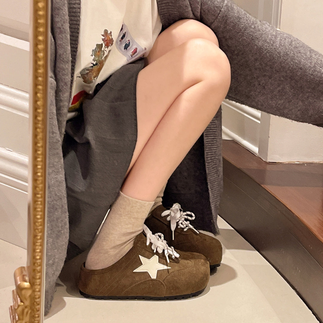 Damen bequeme Clogs mit modischem Sternemblem und rutschfester Sohle EB