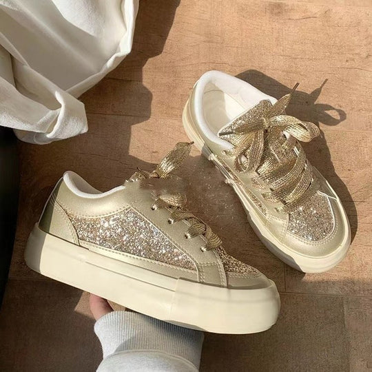 Damen Glitzernde Freizeit-Sneaker mit atmungsaktivem Obermaterial und rutschfester Sohle EB