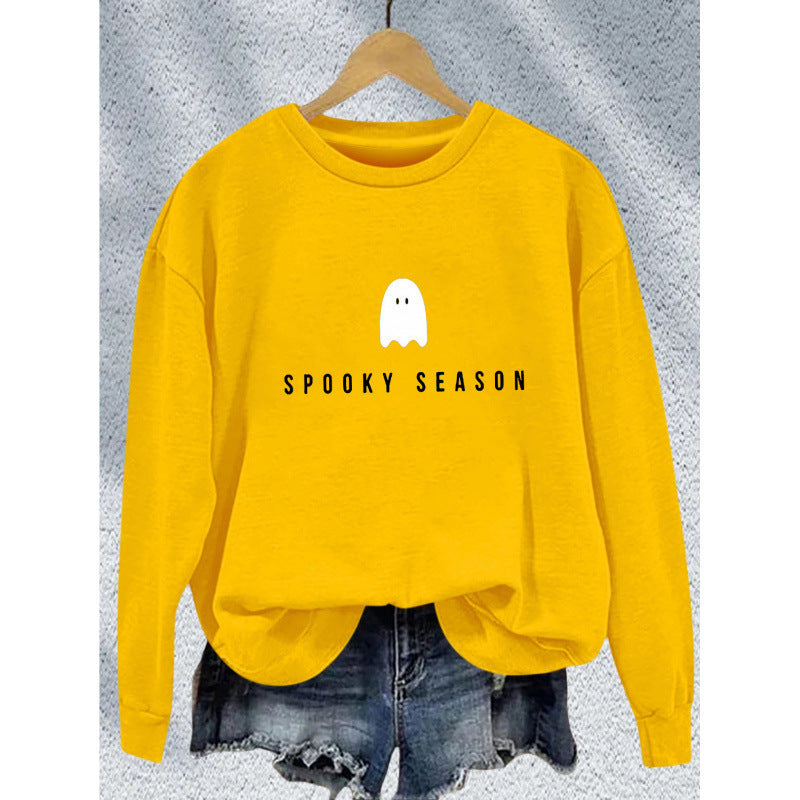Unisex nan lässiges Halloween Sweatshirt mit Gespenst-Print und Oversize-Schnitt EB