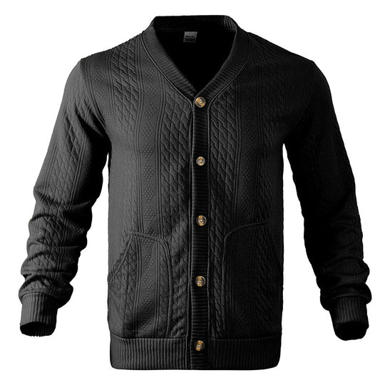 Herren Strickjacke mit hochwertigem Strukturmuster und modernen Knöpfen EB