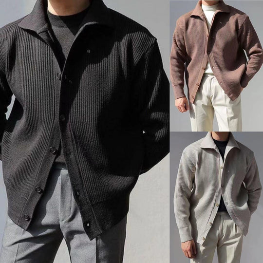 Herren Strukturierte Button-Down-Jacke EB