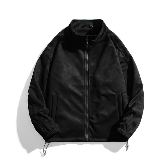 Damen sportliche Fleece-Jacke mit hohem Kragen und seitlichen Reißverschlusstaschen EB