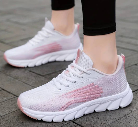 Damen nan atmungsaktive leichte Stricksneaker mit viskoelastischer Komfortsohle EB