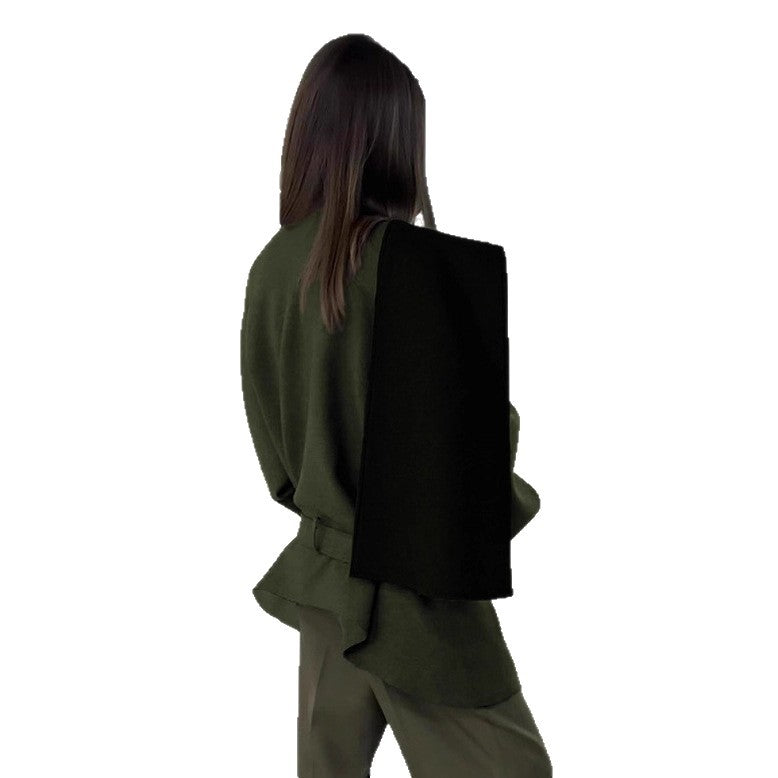 Damen Modische Jacke mit hohem Kragen und taillierter Silhouette EB