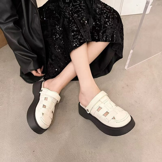 Damen Plattform-Sandalen mit elegantem Zierverschluss und bequemer Sohle EB