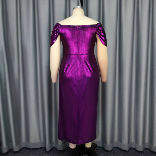 Damen Elegantes Abendkleid mit schimmerndem Wickel-Design und Zierpailletten EB