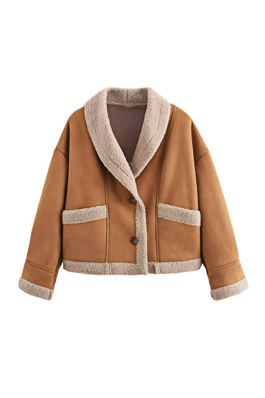 EB | Weiche Teddyjacke Lammfell-elemente Modern und Bequem