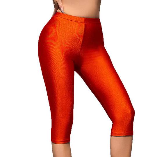 Damen Sportliche Leggings mit hochglänzendem Finish und weitem Schnitt EB