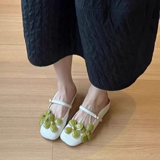 Damen Sling-Sandalen mit modischem Blumendesign und komfortabler Innensohle EB