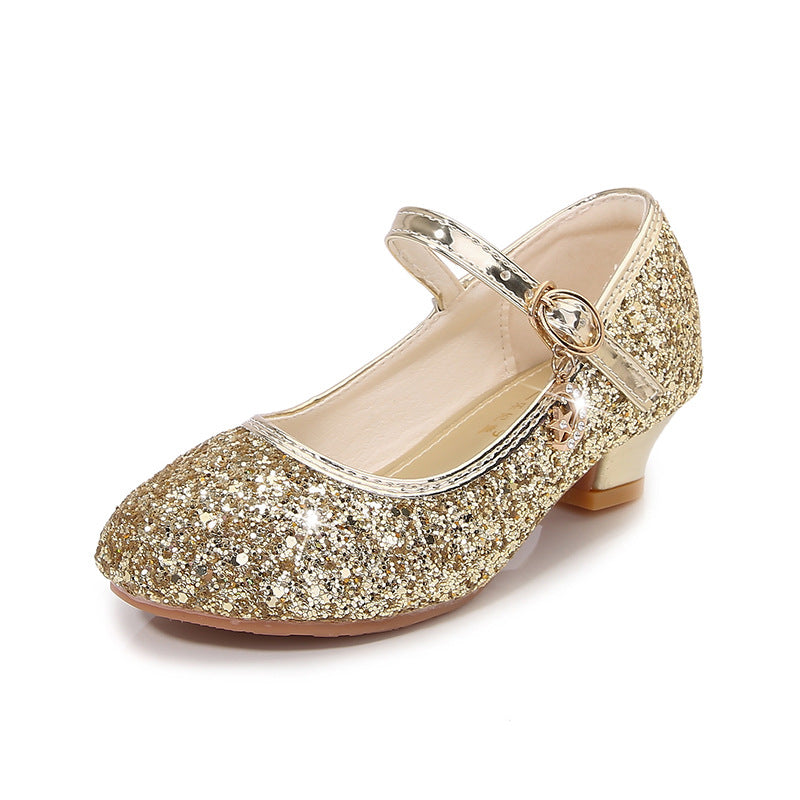 Mädchen Ballerina-Schuhe mit verstellbarem Riemen und Glitzer-Detail EB