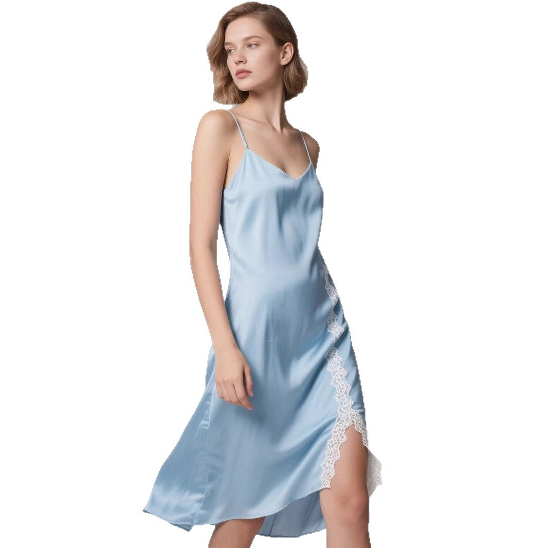 Damen Nachtkleid mit zartem Spitzeinsatz und elegantem Schnitt EB