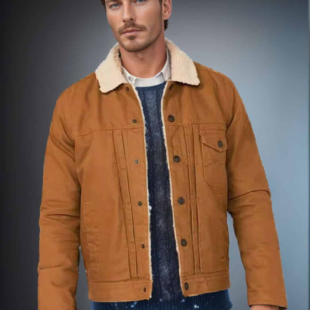 Herren warme und stilvolle Jacke mit Sherpa-Futter EB