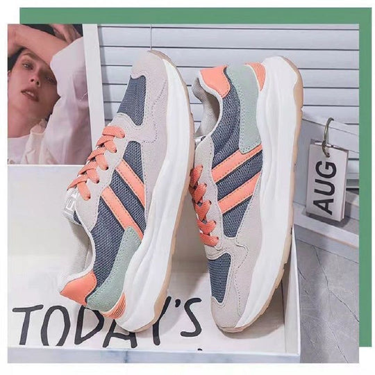 Damen Modische Sneaker mit atmungsaktivem Obermaterial und stoßdämpfender Sohle EB