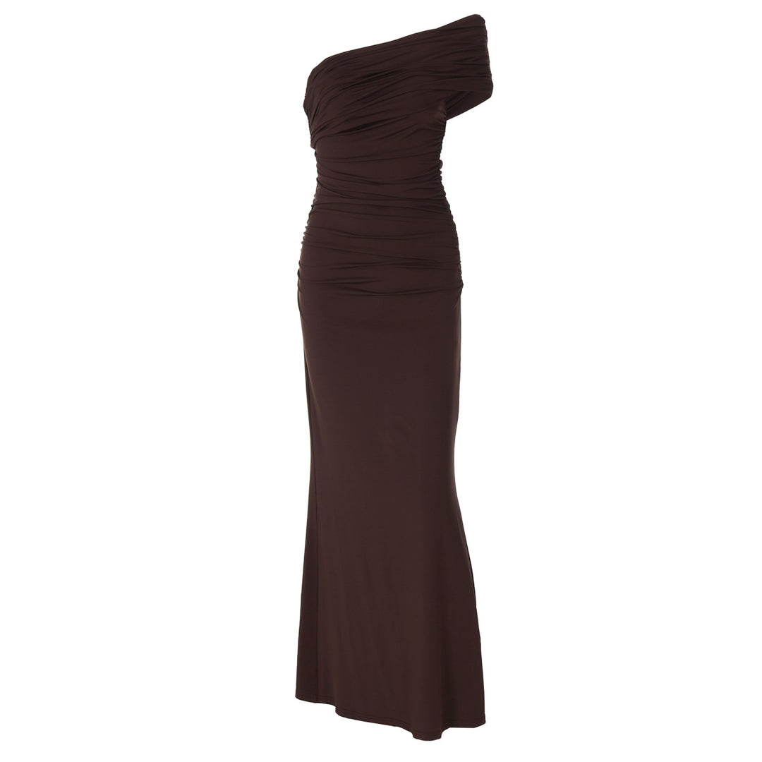 Damen Elegantes Maxikleid mit raffinierter Drapierung EB