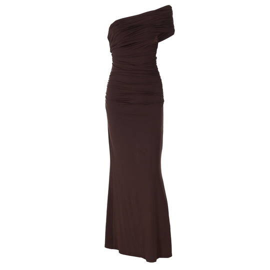 Damen Elegantes Maxikleid mit raffinierter Drapierung EB