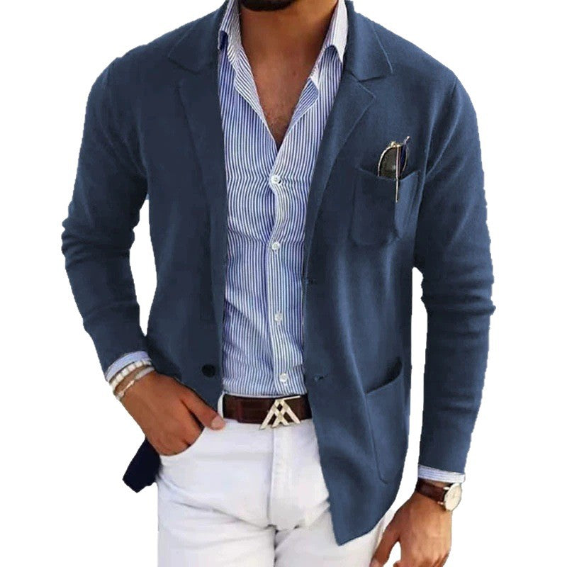 Herren lässiger, eleganter Blazer aus kräftigem Baumwollmix EB