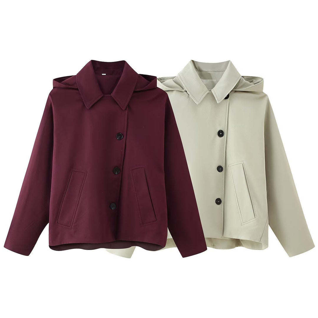 Damen Übergangsjacke mit hochschließendem Kragen und praktischen Taschen EB