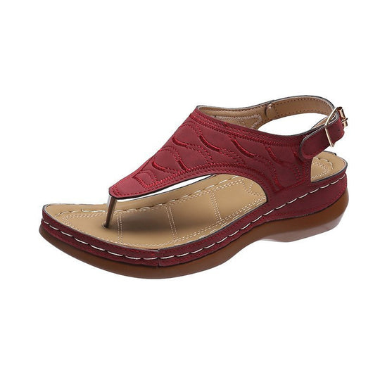 Damen Zehentrenner-Sandalen mit ergonomischem Fußbett und verstellbarem Riemendesign EB
