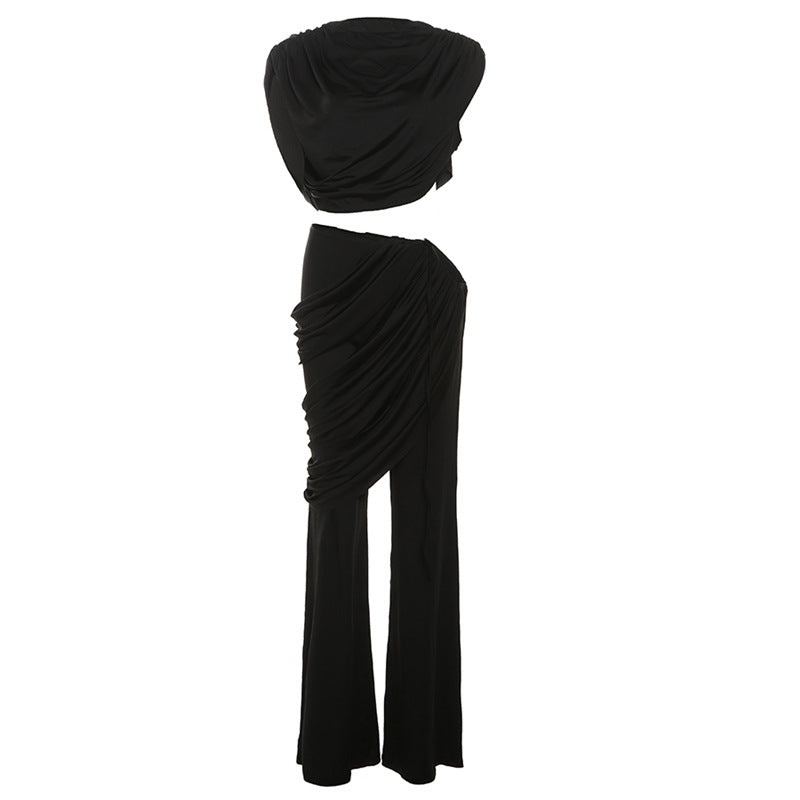 Damen Elegantes Set mit gerafftem Oberteil und weitem Bund EB