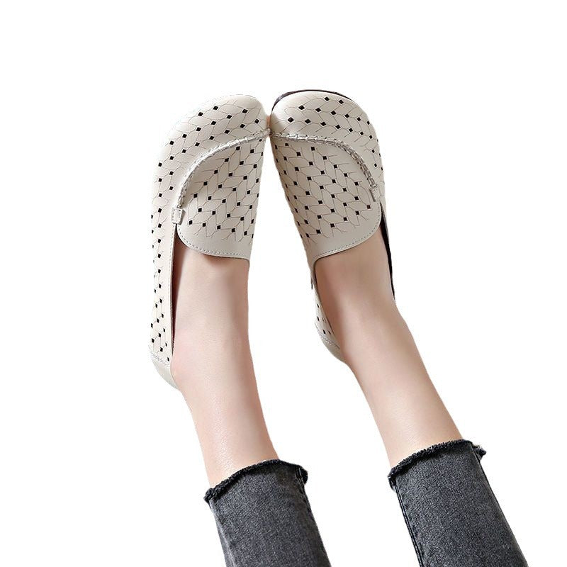 Damen Elegante und bequeme Ballerinas mit atmungsaktiver Oberflächenstruktur EB