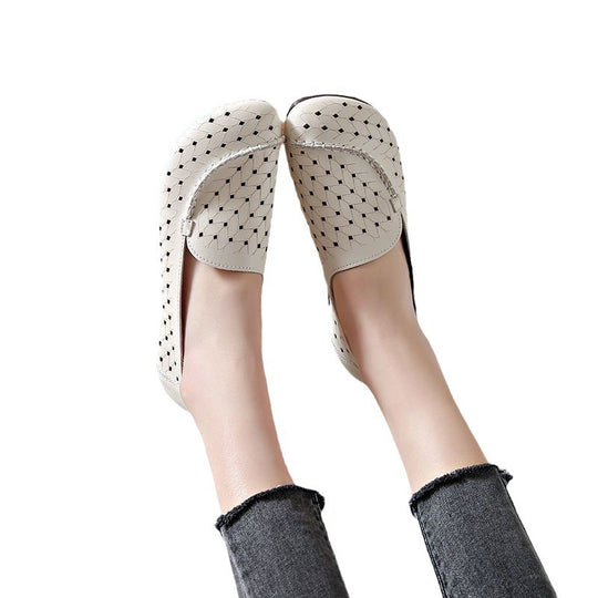 Damen Elegante und bequeme Ballerinas mit atmungsaktiver Oberflächenstruktur EB