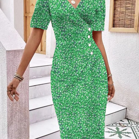 Damen Blumenkleid im Wickelstil von EB