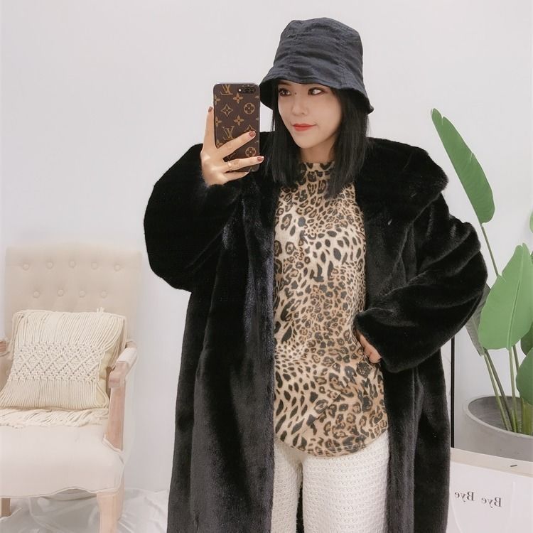 Damen Kuscheliger Oversized-Mantel mit hohem Kragen und Seitentaschen EB