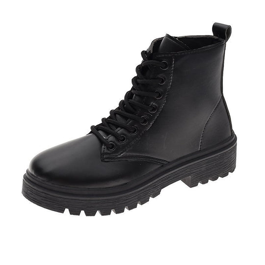 Damen modische Schnürstiefeletten mit robustem Profil EB