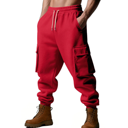 Herren Utility-Jogger mit Cargo-Taschen, Kordelzug und gerippten Bündchen EB