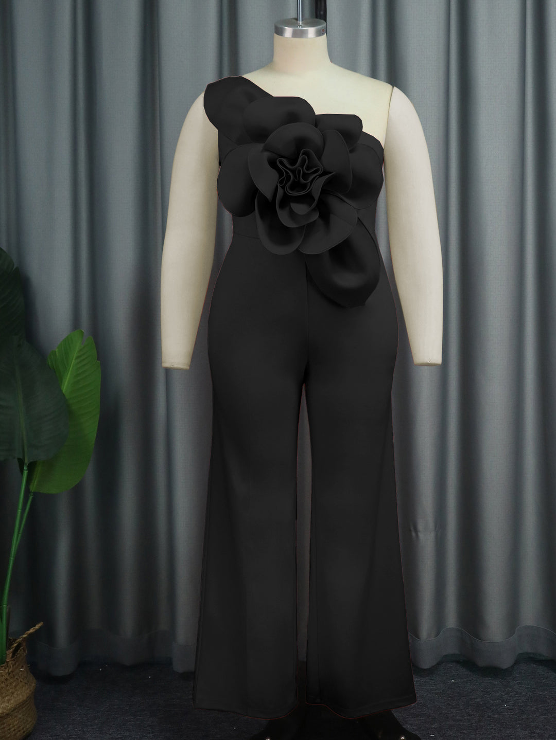 Damen Eleganter Jumpsuit mit floralem Schulterdetail EB