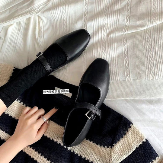 Damen elegante Mary Jane Ballerinas mit modischer Schnalle EB