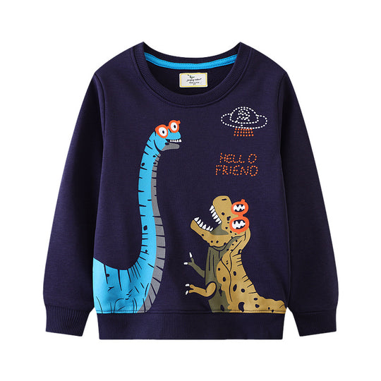 Jungen Sweatshirt mit lustigem Dinosaurier- und Weltraumdesign EB