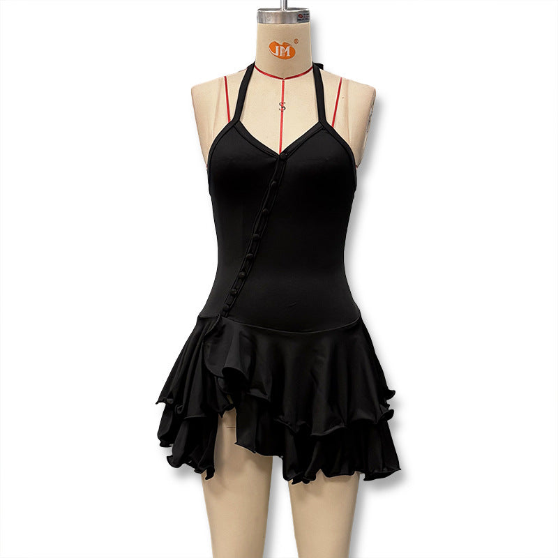 Damen Tänzeroutfit mit raffinierten Volant-Details und elegantem Schnitt EB