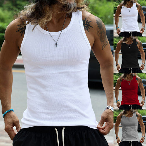 Herren Muskelshirt mit atmungsaktivem Rippenstrick EB