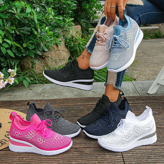 Damen Komfortable Sneaker mit modischem Netzdesign EB