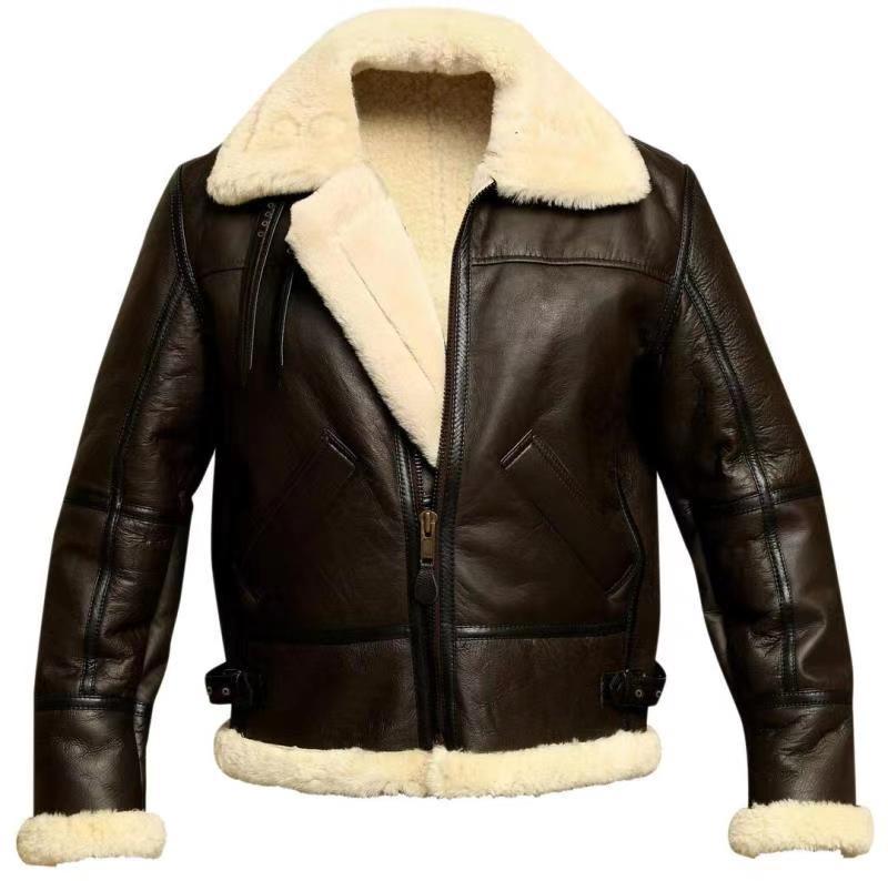 Herren Lammlederjacke mit weichem Teddyfutter EB