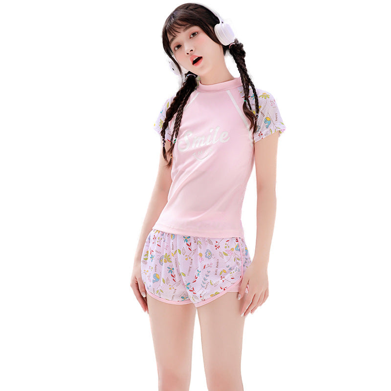 Damen UV-Schutz Bade-Set mit kurzem Arm und kurzer Hose EB