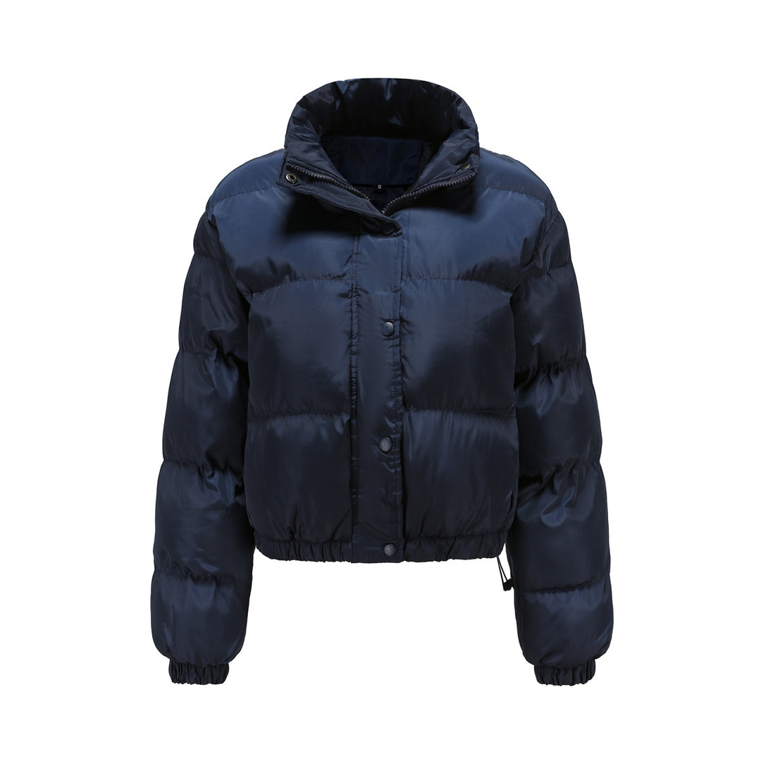 Damen nan kurze gesteppte Winterjacke mit Stehkragen und Kordelzug EB