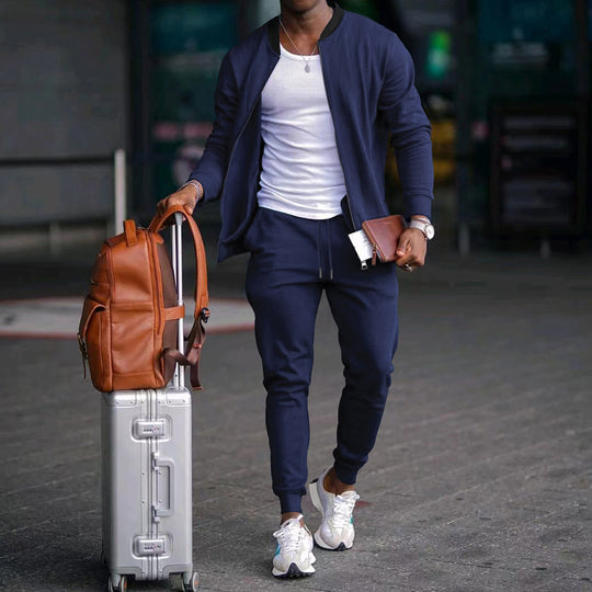 Herren Sportlicher Freizeitanzug mit elastischem Bund und praktischen Taschen EB