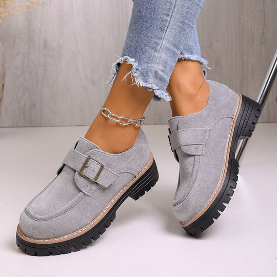 Damen Elegante und komfortable Mokassins mit modischem Schnallen-Detail EB