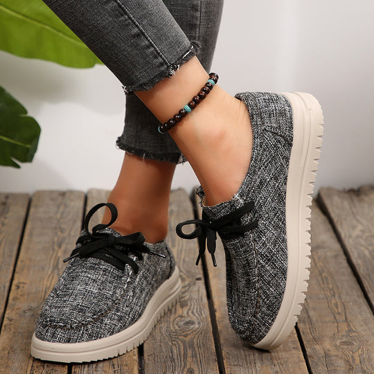 Damen Bequeme Schnürschuhe aus hochwertigem Textil EB