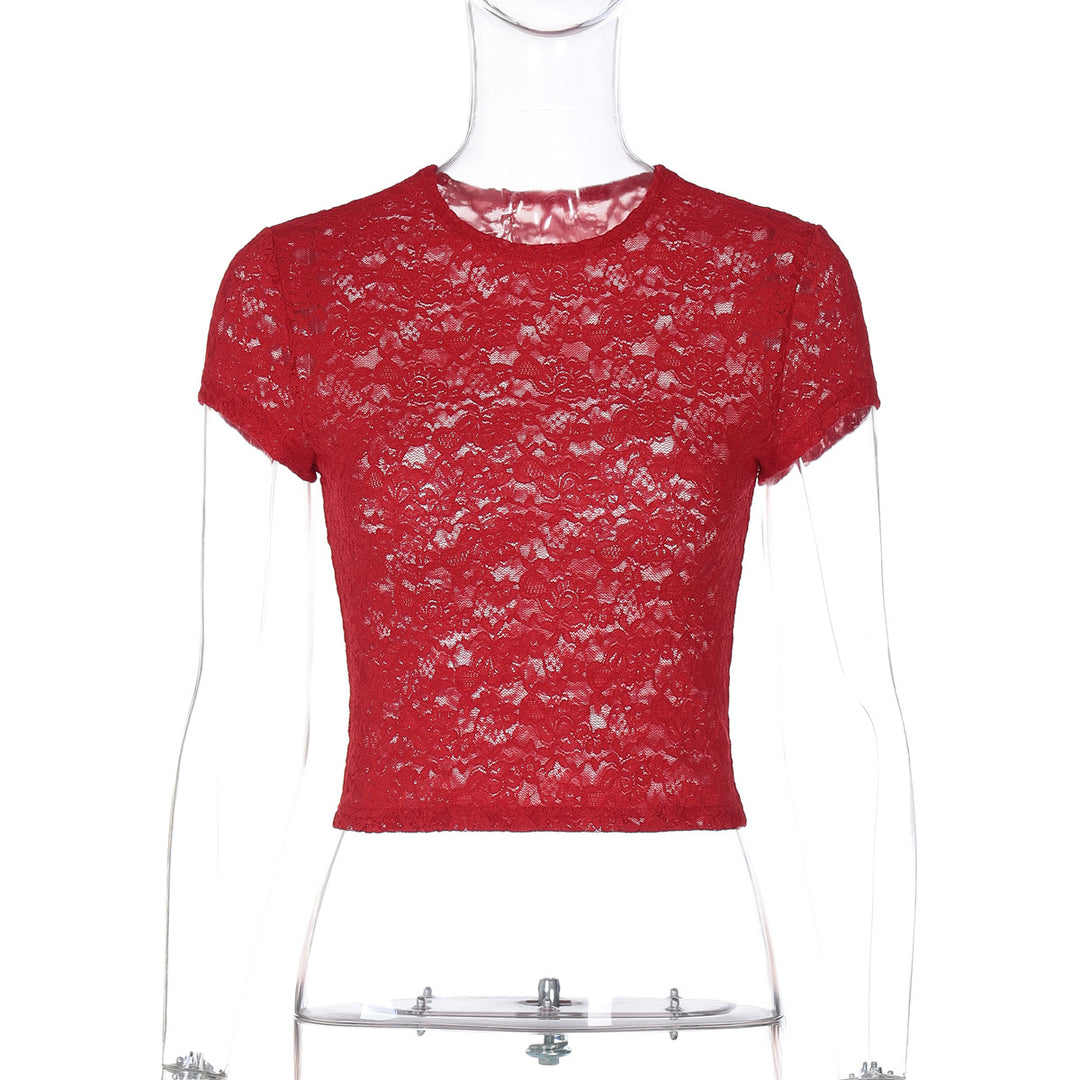 Damen Spitzen-Crop-Top EB