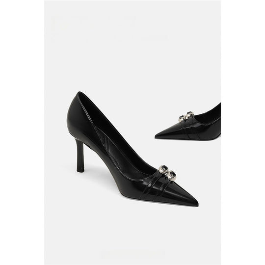 Damen elegante High Heel Pumps mit funkelnden Strassverzierungen EB