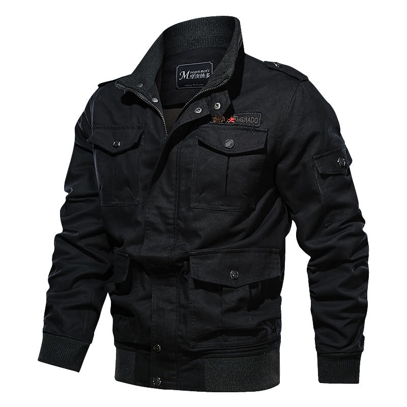 Herren  robuste Fieldjacke mit Mehrfachtaschen, gesteppter Innenleiste und Rippbündchen EB